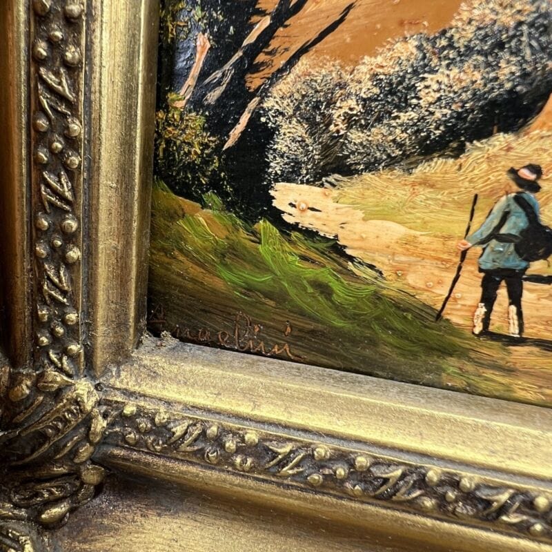 Quadro Antico dipinto a olio su rame Quadretto con cornice oro stile barocco '60 Categoria  Quadri