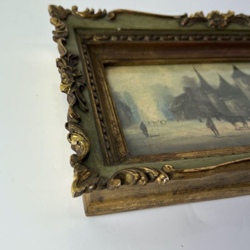 Quadro antico olio su tela 800 dipinto Francese quadretto con cornice in legno Y Categoria  Quadri