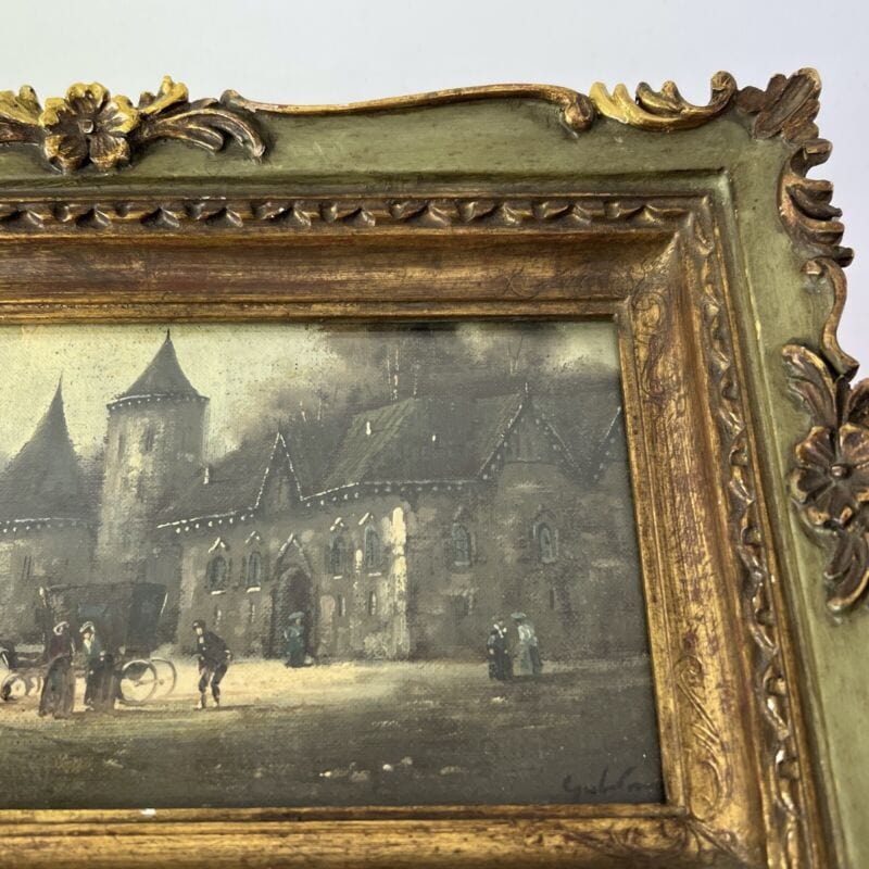Quadro antico olio su tela 800 dipinto Francese quadretto con cornice in legno Y Categoria  Quadri