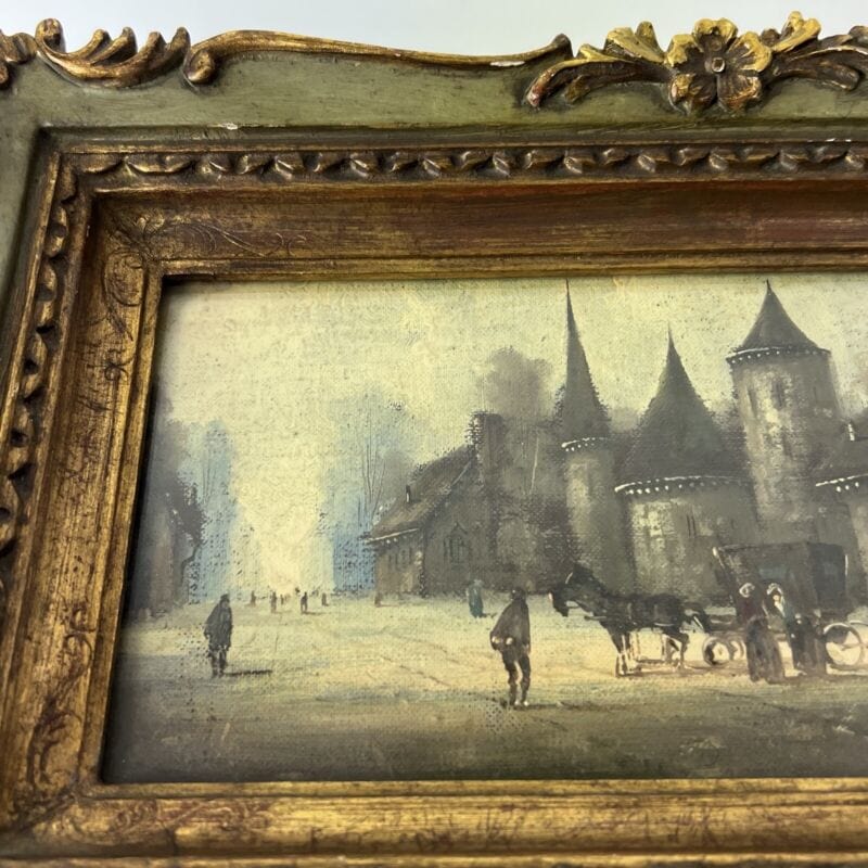 Quadro antico olio su tela 800 dipinto Francese quadretto con cornice in legno Y Categoria  Quadri