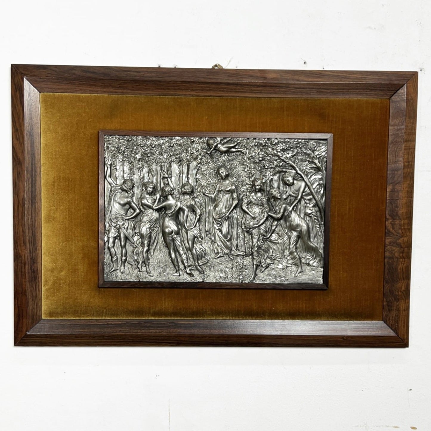 Quadro bassorilievo vintage in peltro da Collezione Artista Trezza Botticelli Categoria  Quadri