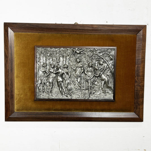 Quadro bassorilievo vintage in peltro da Collezione Artista Trezza Botticelli Categoria  Quadri