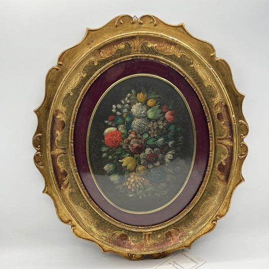 Quadro Dipinto a olio firmato natura morta con fiori cornice fiorentina '900 Categoria  Quadri