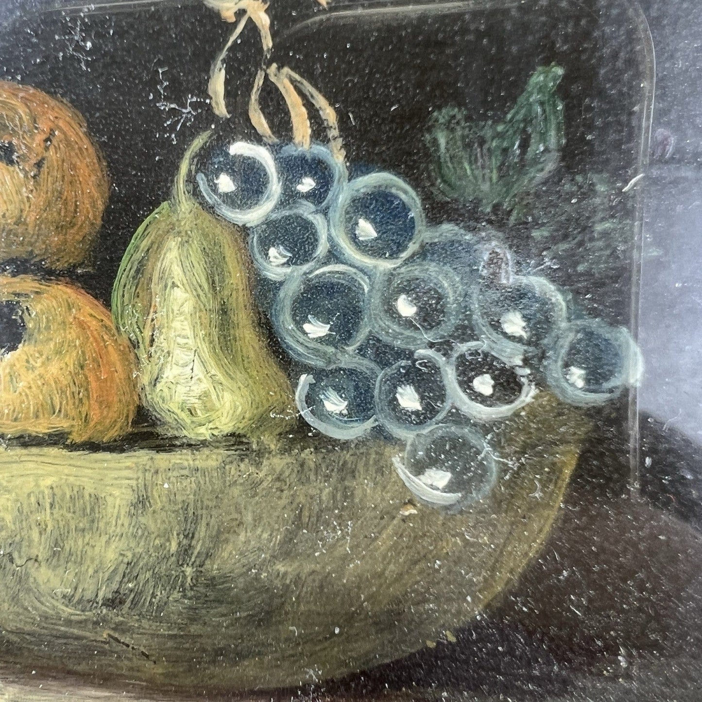 Quadro dipinto a olio natura morta quadretto stile antico con frutta Firmato 900 Categoria  Quadri