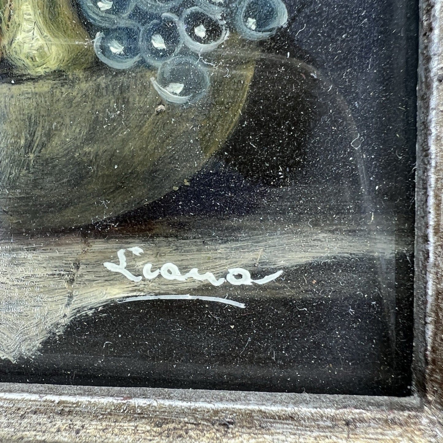 Quadro dipinto a olio natura morta quadretto stile antico con frutta Firmato 900 Categoria  Quadri