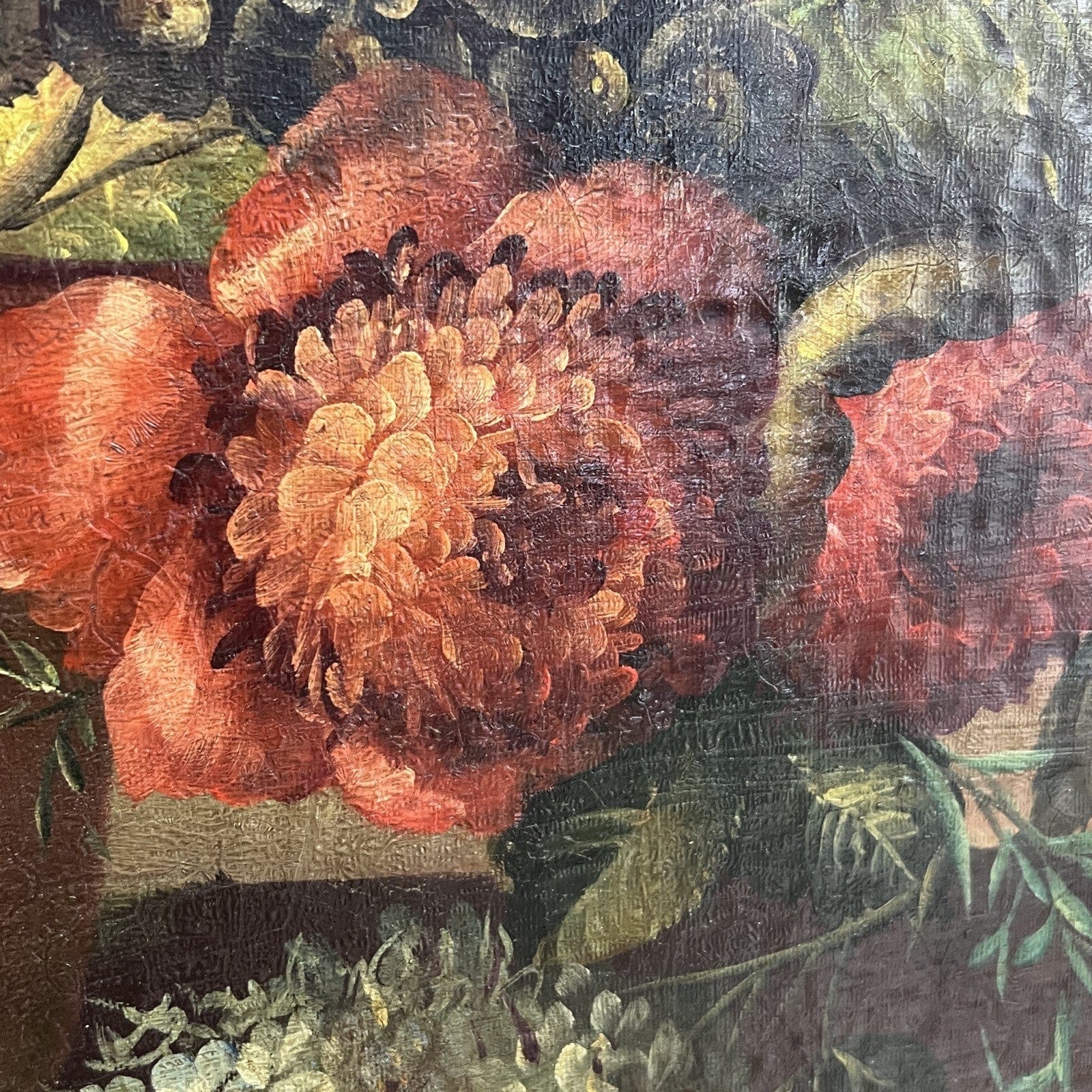 Quadro dipinto a olio su Tela 900 Stile Antico Natura Morta Fiori cornice oro Categoria  Quadri