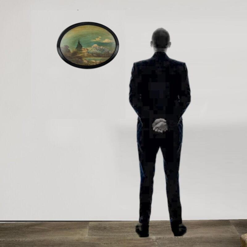 Quadro dipinto olio su rame Stile Antico epoca 900 paesaggio con cornice legno Categoria  Quadri