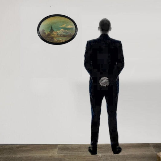 Quadro dipinto olio su rame Stile Antico epoca 900 paesaggio con cornice legno Categoria  Quadri