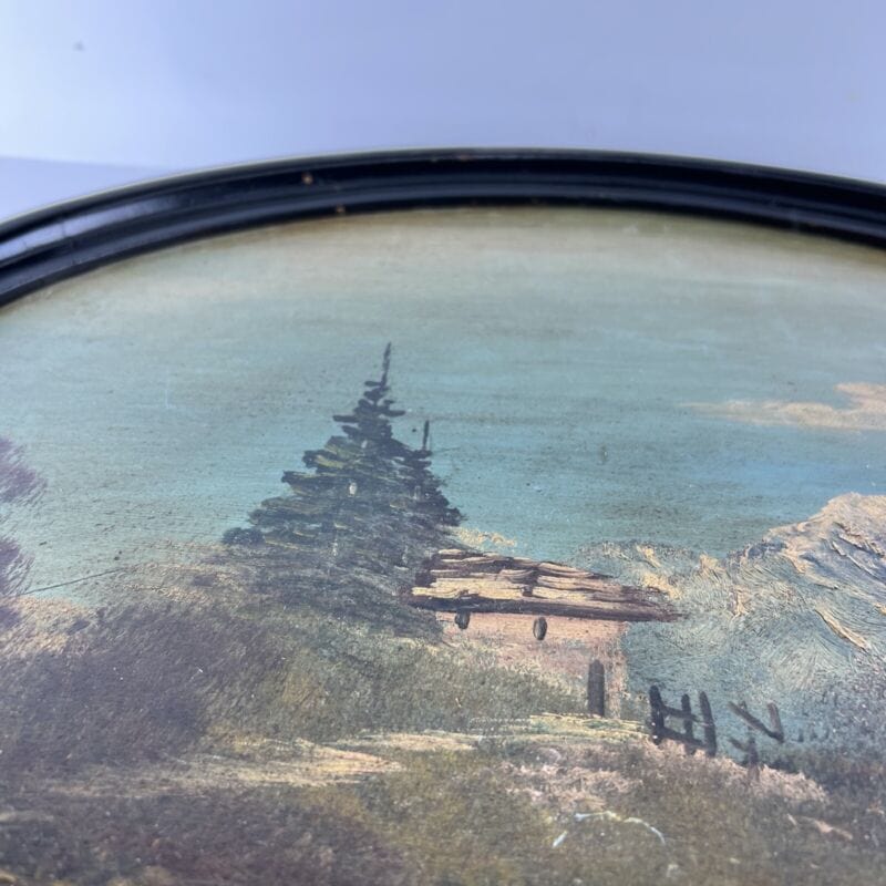 Quadro dipinto olio su rame Stile Antico epoca 900 paesaggio con cornice legno Categoria  Quadri