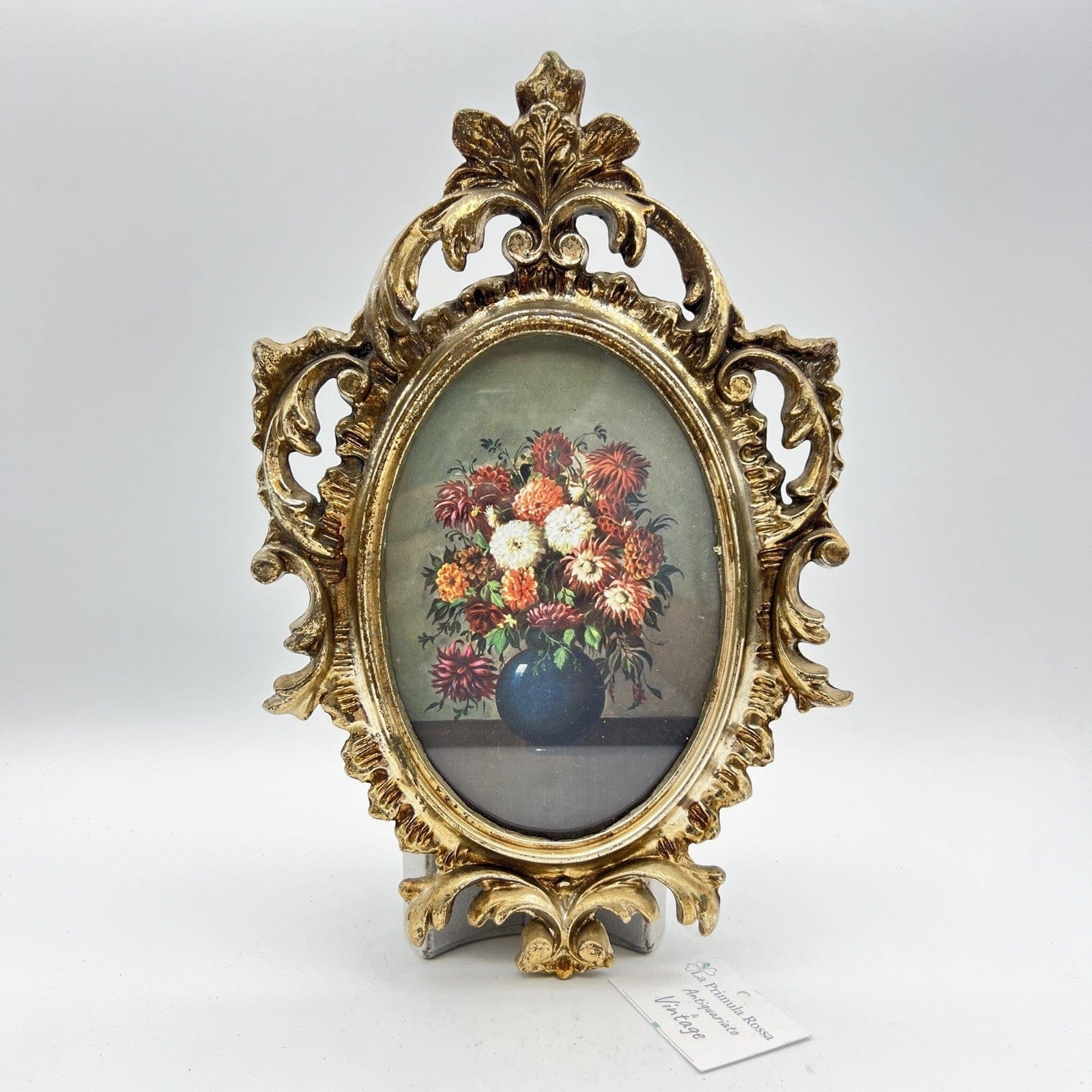 Quadro quadretto stampa fiori con cornice oro argento stile antico barocco 900 Categoria  Quadri