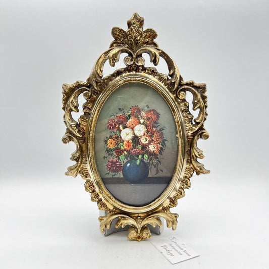 Quadro quadretto stampa fiori con cornice oro argento stile antico barocco 900 Categoria  Quadri
