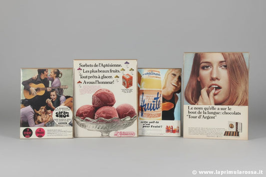 Quattro pubblicità cartacee originali anni '60 estratte Riviste Francesi Categoria  Pubblicità vintage