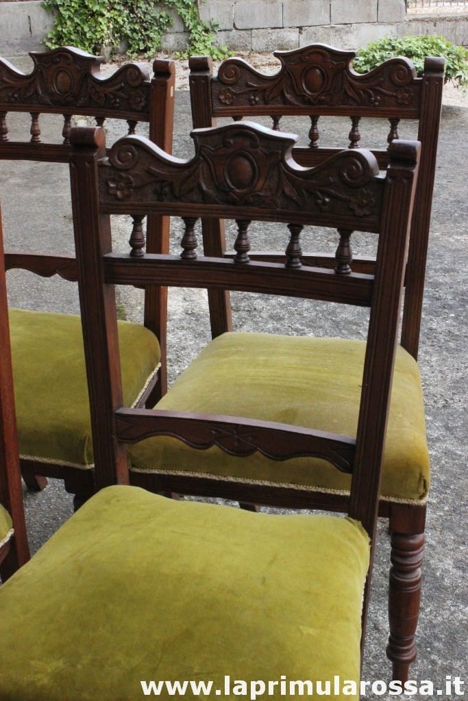 QUATTRO SEDIE ANTICHE IN LEGNO MASSELLO   SEDIA INGLESE VITTORIANA Categoria  Sedie