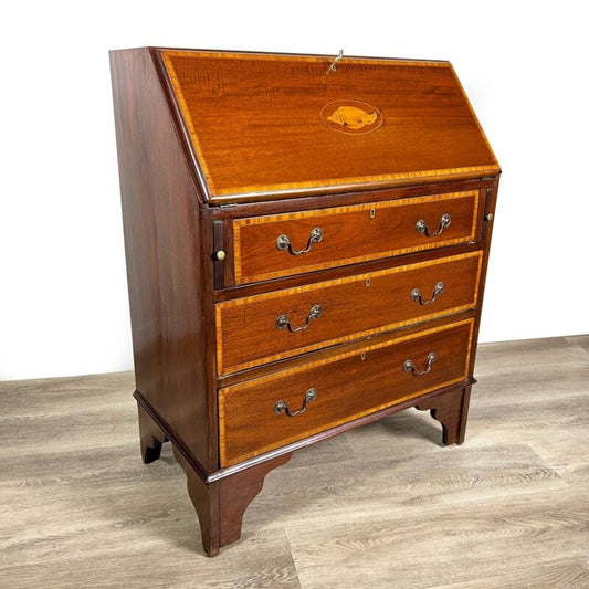 Ribalta antica Ribaltina scrittoio inglese in mogano secretaire antico trumeau Categoria  Arredamento