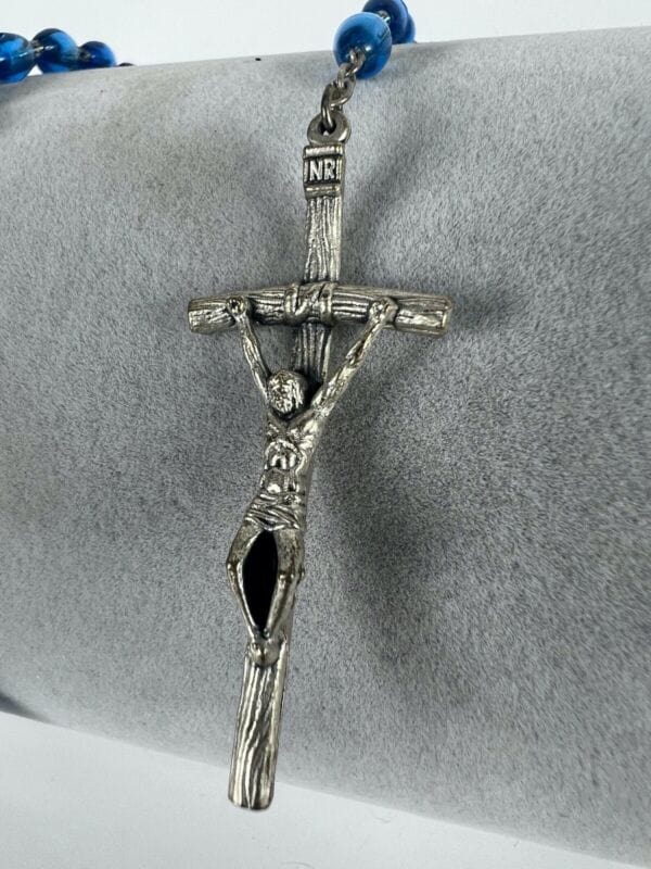 Eigso Collana Rosario Religioso Uomo – Crocifisso Vintage, Grani In Legno, Bracciale Abbinato, Regalo In Scatola