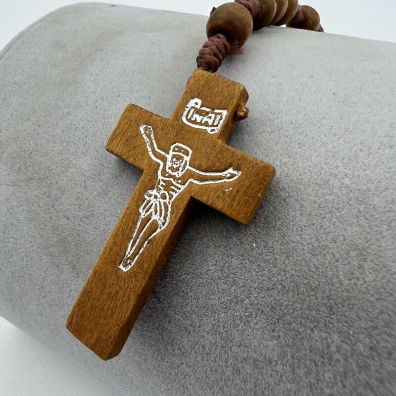 Rosario francescano in di legno vintage crocifisso collana Gesu di Nazareth Categoria  Oggetti sacri - rosari