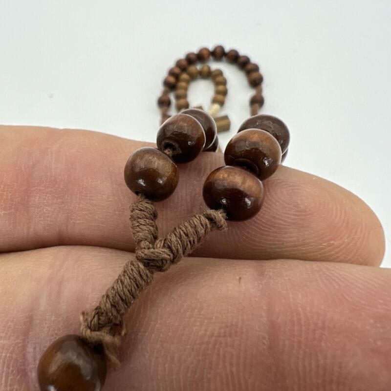 Rosario Francescano in legno vintage Crocifisso Tau Cattolico collana Decina Categoria  Oggetti sacri - rosari