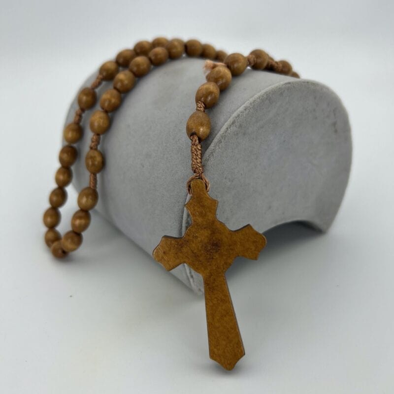 Rosario Madonna di Medjugorje in legno vintage Crocifisso Cattolico collana Categoria  Oggetti sacri - rosari