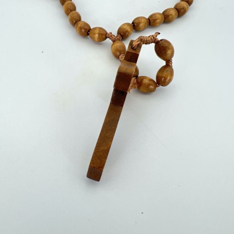 Rosario Madonna di Medjugorje in legno vintage Crocifisso Cattolico collana Categoria  Oggetti sacri - rosari