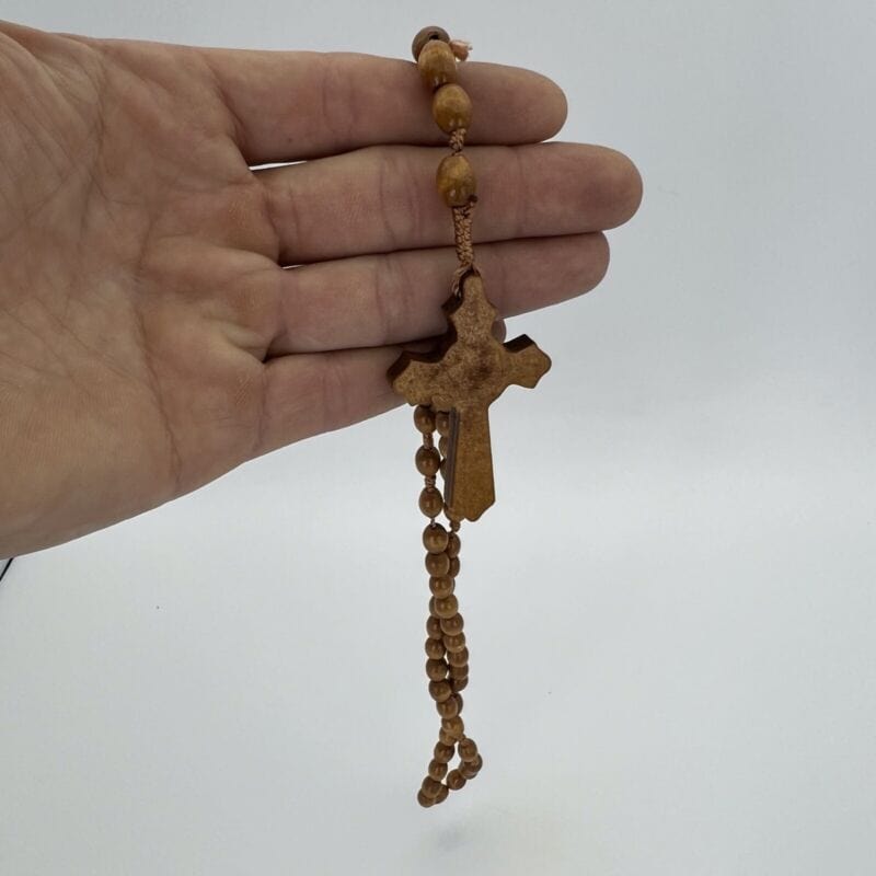 Rosario Madonna di Medjugorje in legno vintage Crocifisso Cattolico collana Categoria  Oggetti sacri - rosari