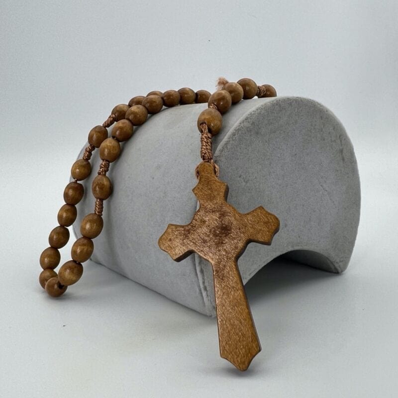 Rosario Madonna di Medjugorje in legno vintage Crocifisso Cattolico collana Categoria  Oggetti sacri - rosari