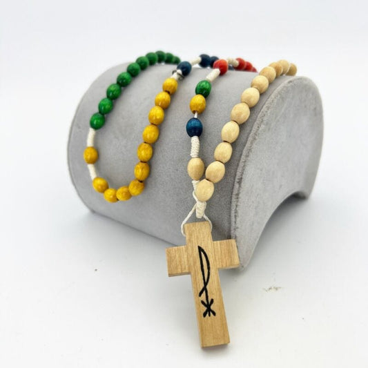 Rosario Missionario Lourdes in legno Vintage Crocifisso Cattolico Multicolore Categoria  Oggetti sacri - rosari