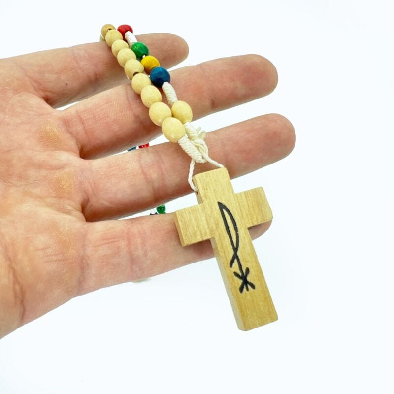 Rosario Missionario Lourdes in legno Vintage Crocifisso Cattolico Multicolore Categoria  Oggetti sacri - rosari