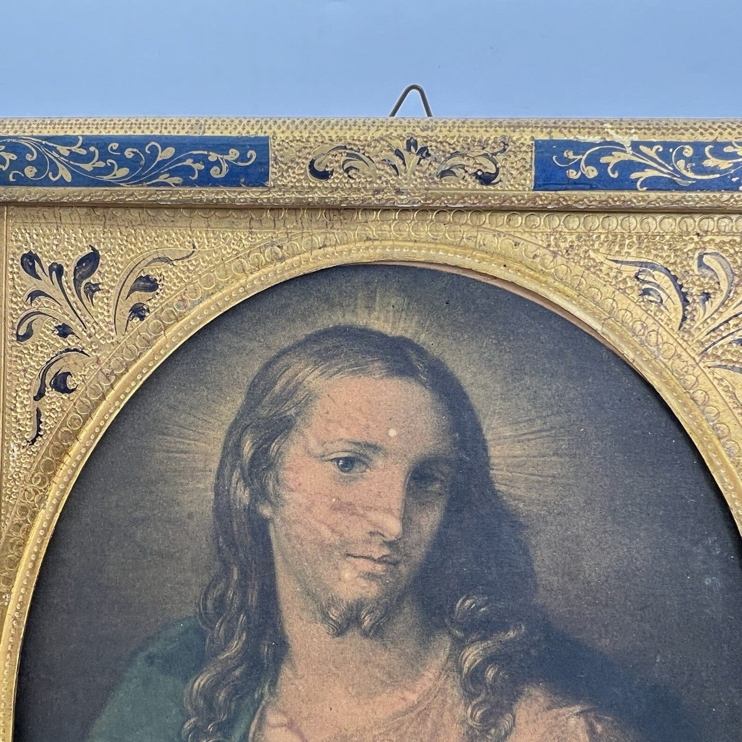 Sacro Cuore di Gesù antica Fiorentina Icona Quadro Raffaello con cornice oro Categoria  Oggetti sacri - rosari