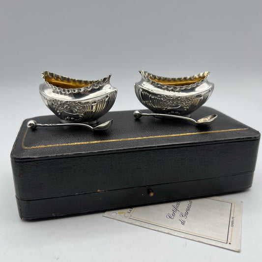 Saliere in Argento antico Set saliere sterling silver da tavola dì Epoca 1897 Categoria  Sheffield & Argento