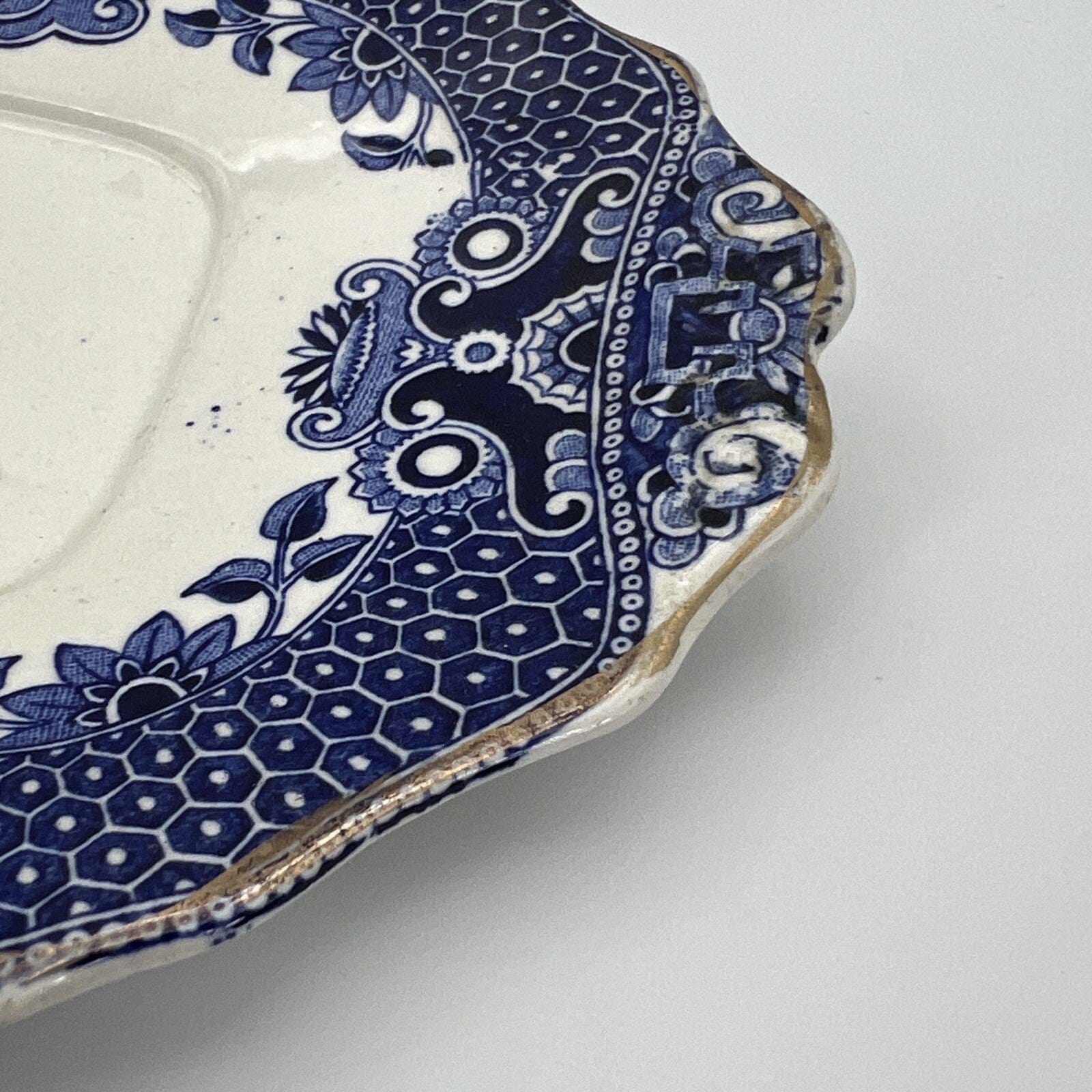 Salsiera ciotola antica inglese in ceramica d'epoca Decoro Willow Bianco Bricco Categoria  Zuppiere