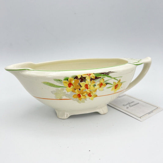 Salsiera ciotola antica inglese in ceramica d'epoca stile art Decò Narcisi '20 Categoria  Zuppiere