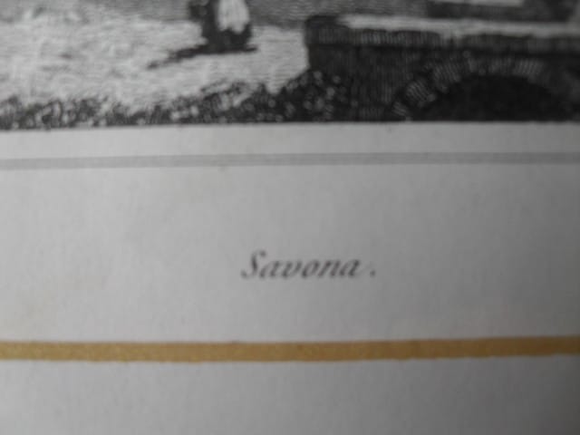 SAVONA STAMPA ANTICA IN BIANCO E NERO ANNO 1841 - ORIGINALE INCISIONE D'EPOCA Categoria  Stampe e Incisioni