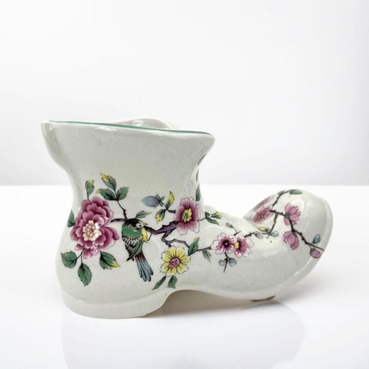 Scarpa in ceramica decorata da collezione Scarpone in miniatura Vintage Antica Categoria  Scarpine