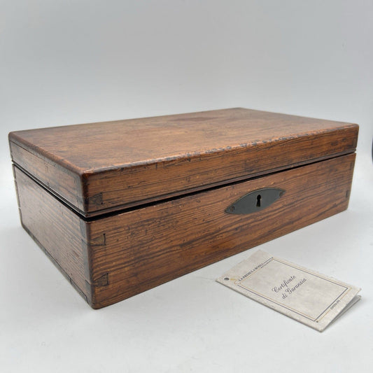 Scatola antica antica in legno inglese epoca 800 cofanetto da scrivania ufficio Categoria  Scatole in legno