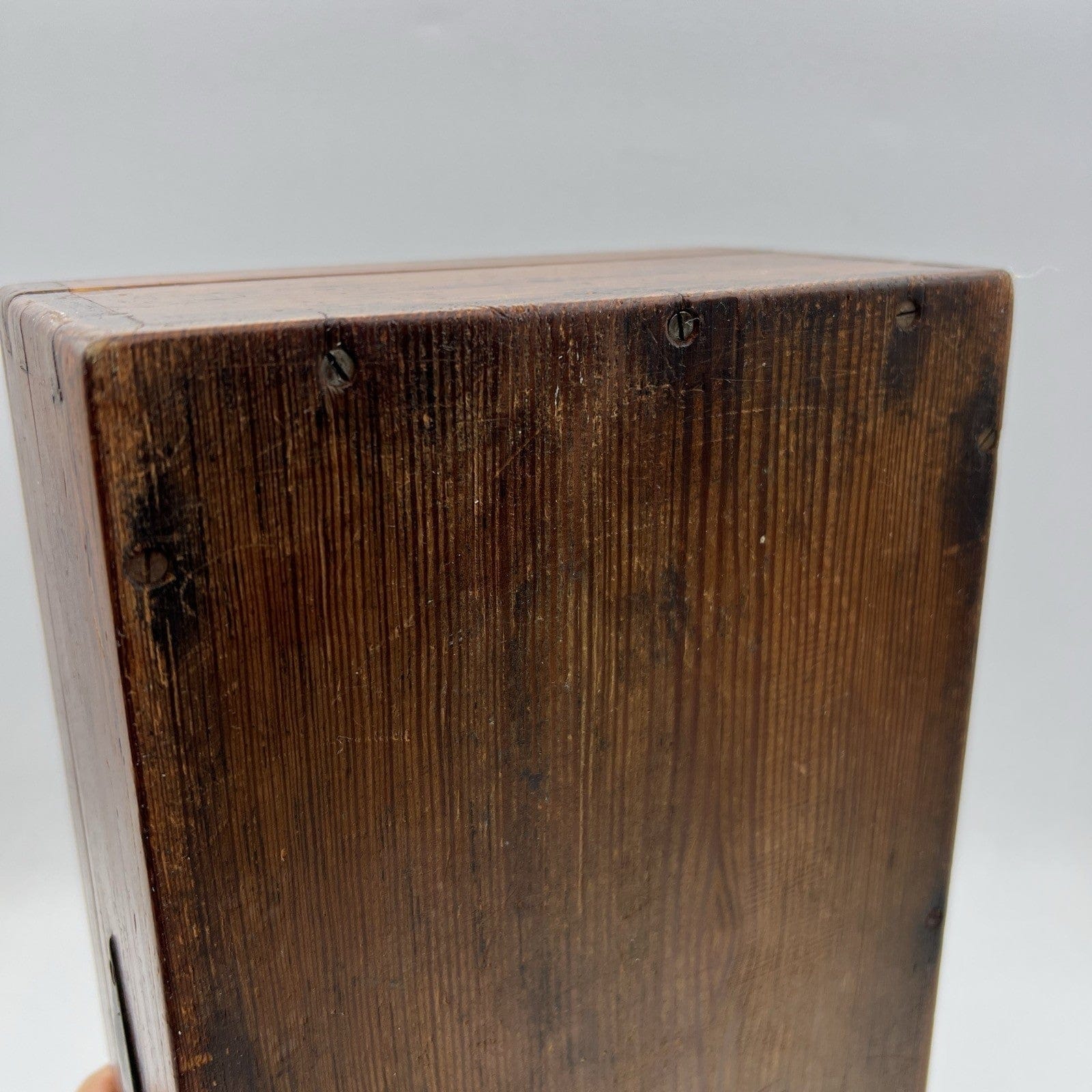 Scatola antica antica in legno inglese epoca 800 cofanetto da scrivania ufficio Categoria  Scatole in legno