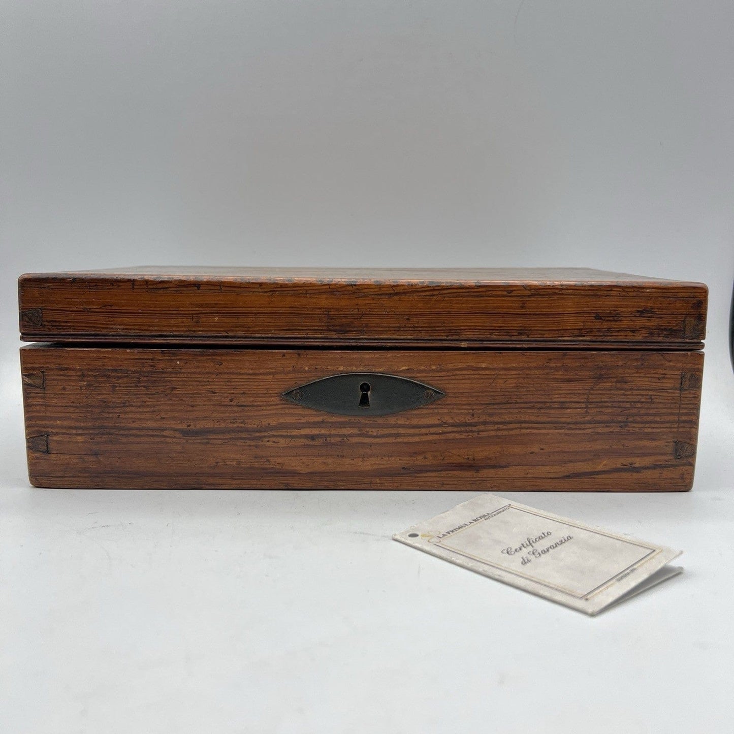 Scatola antica antica in legno inglese epoca 800 cofanetto da scrivania ufficio Categoria  Scatole in legno