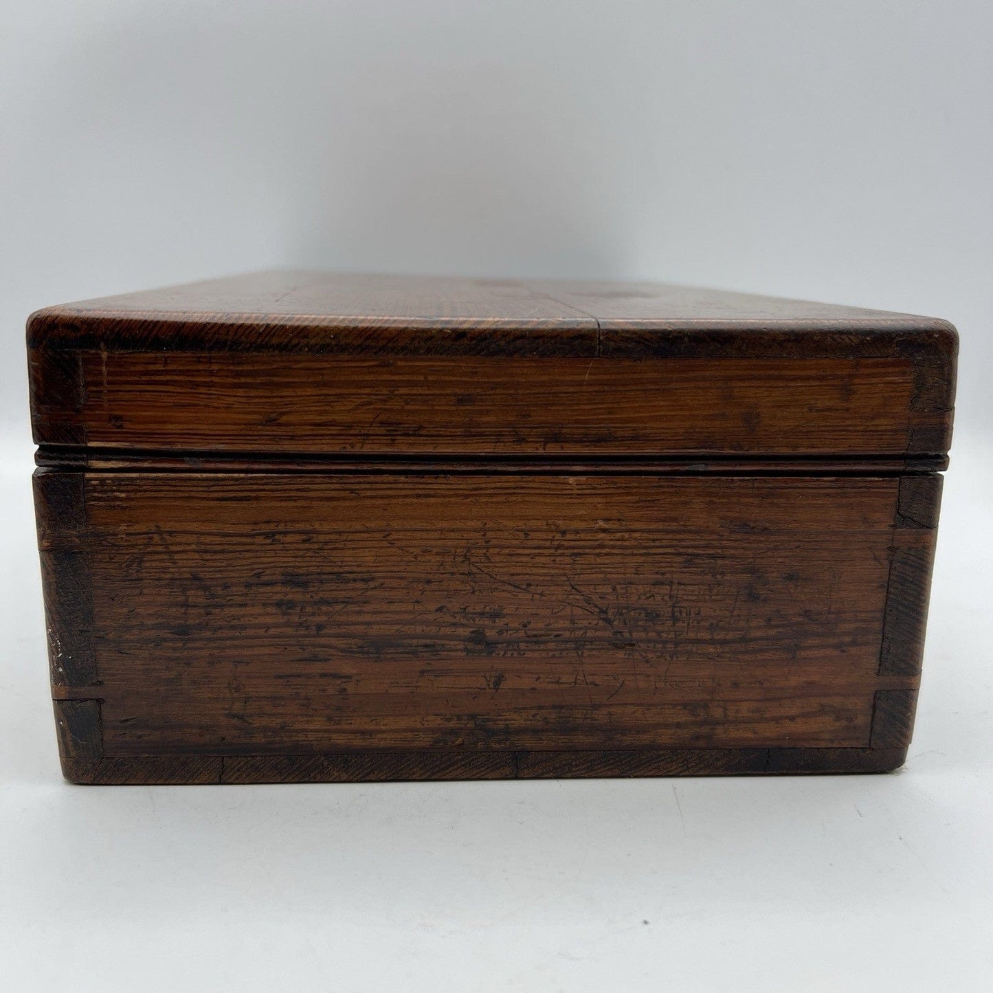 Scatola antica antica in legno inglese epoca 800 cofanetto da scrivania ufficio Categoria  Scatole in legno