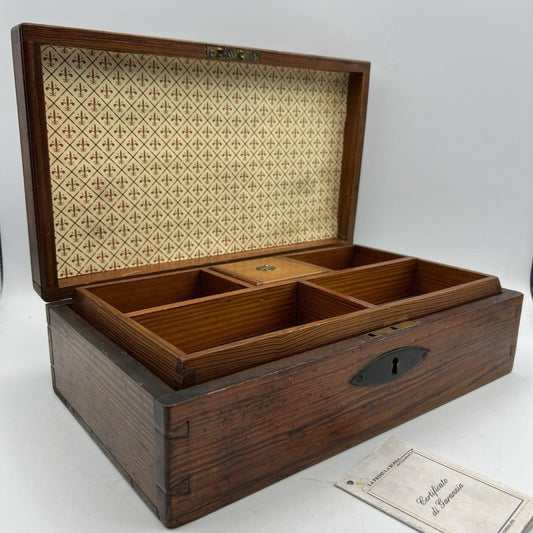 Scatola antica antica in legno inglese epoca 800 cofanetto da scrivania ufficio Categoria  Scatole in legno