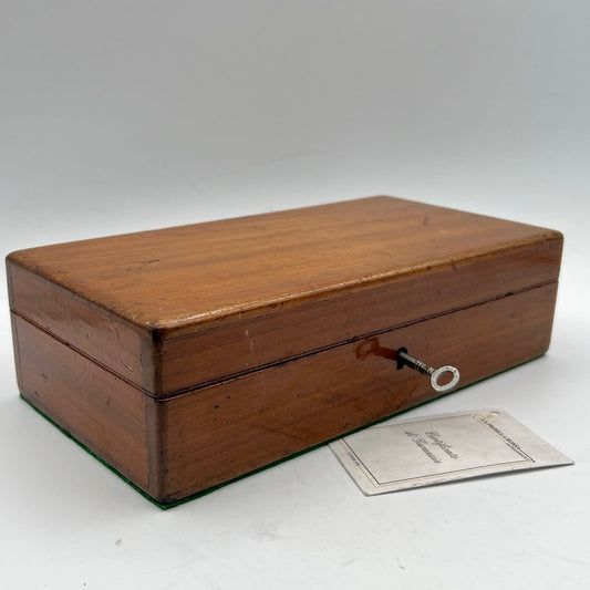 Scatola antica antica in legno inglese epoca 800 cofanetto da scrivania ufficio Categoria  Scatole in legno