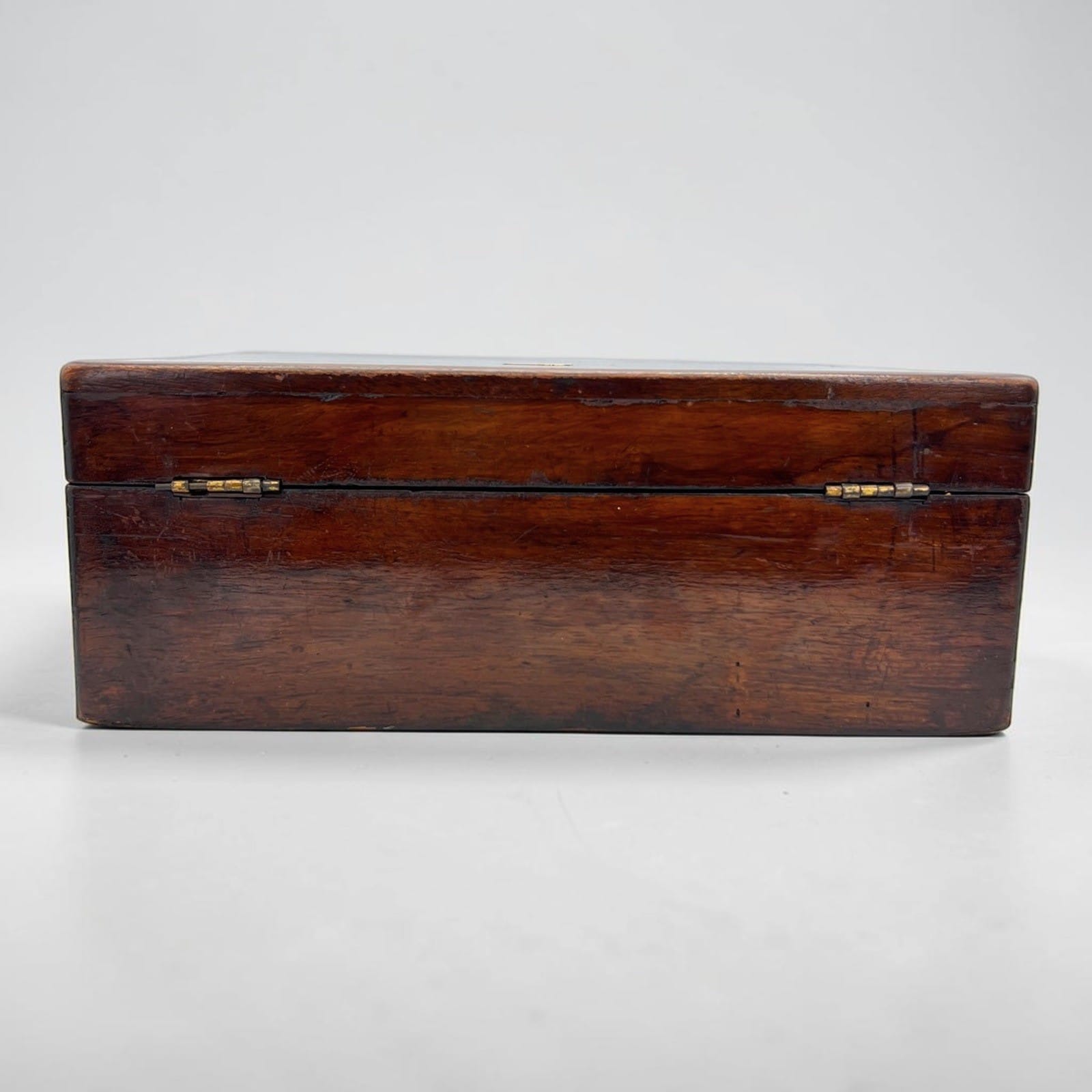 Scatola antica antica in legno inglese epoca 800 cofanetto da scrivania ufficio Categoria  Scatole in legno