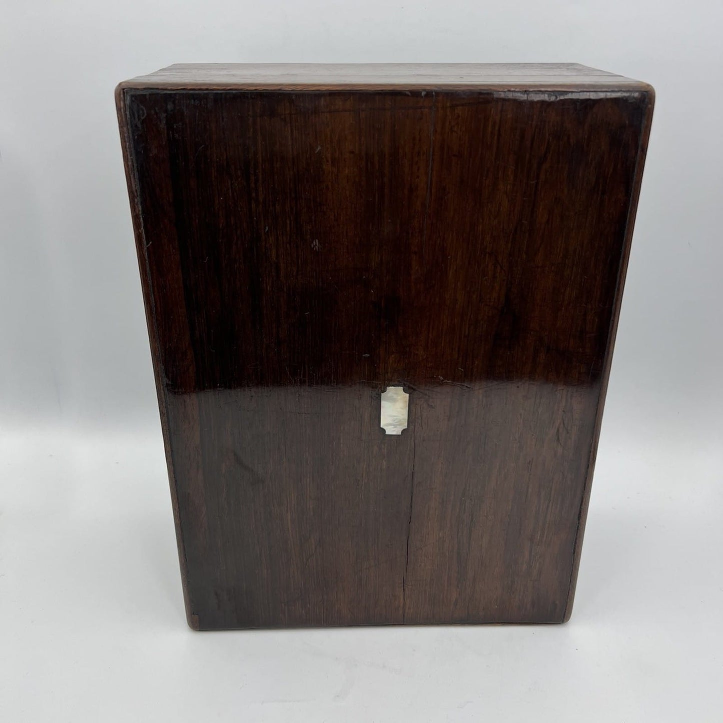 Scatola antica antica in legno inglese epoca 800 cofanetto da scrivania ufficio Categoria  Scatole in legno