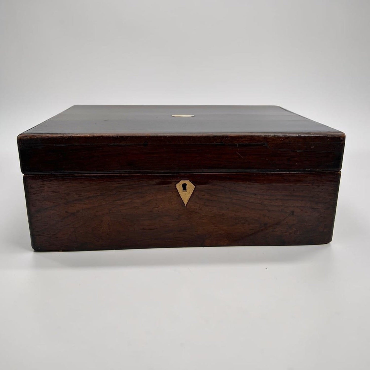 Scatola antica antica in legno inglese epoca 800 cofanetto da scrivania ufficio Categoria  Scatole in legno