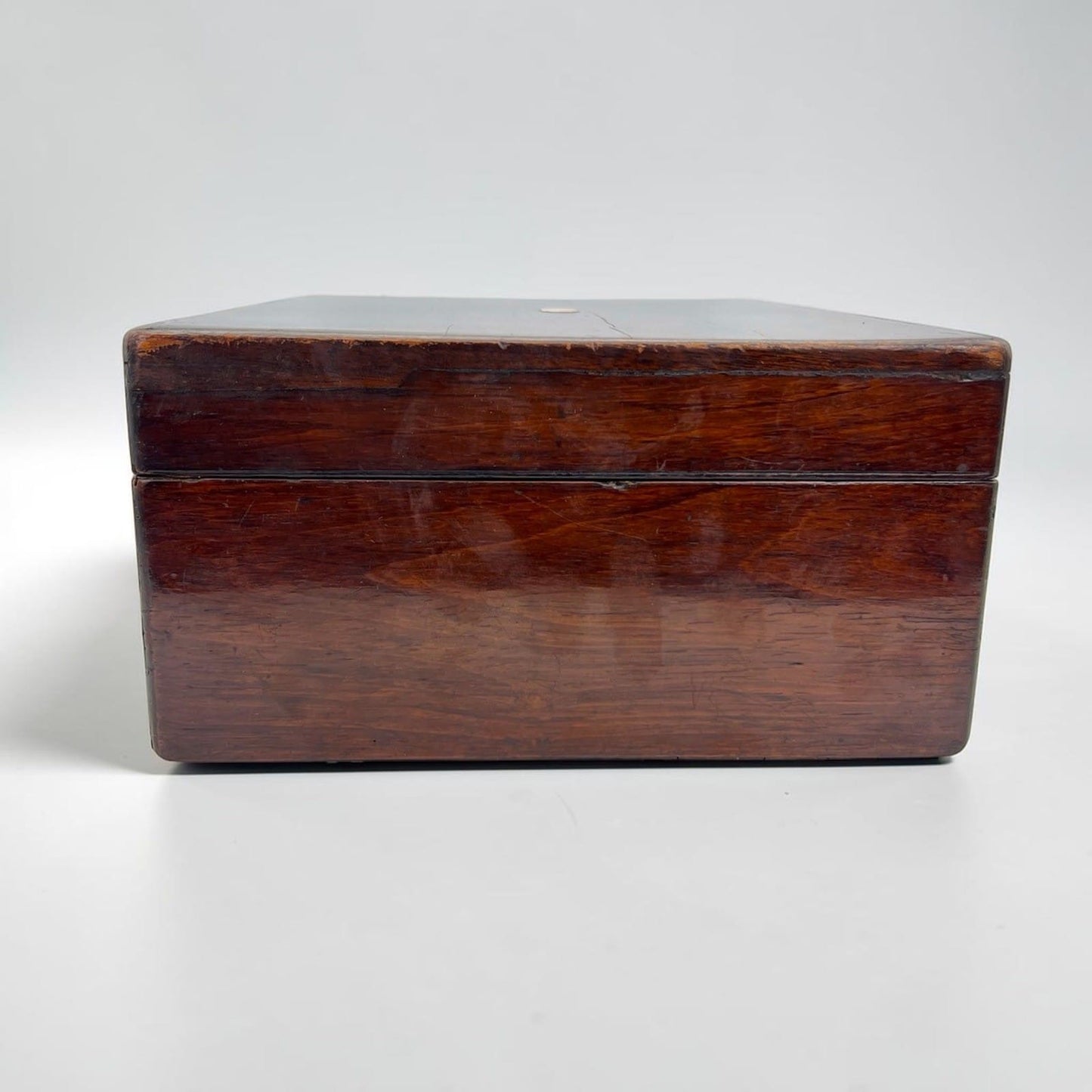 Scatola antica antica in legno inglese epoca 800 cofanetto da scrivania ufficio Categoria  Scatole in legno