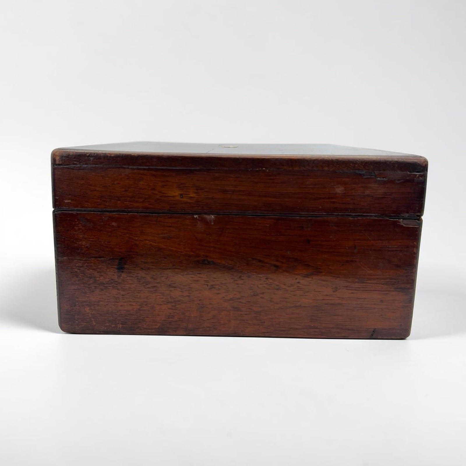 Scatola antica antica in legno inglese epoca 800 cofanetto da scrivania ufficio Categoria  Scatole in legno