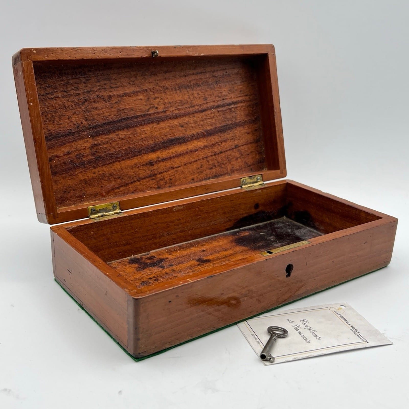 Scatola antica antica in legno inglese epoca 800 cofanetto da scrivania ufficio Categoria  Scatole in legno