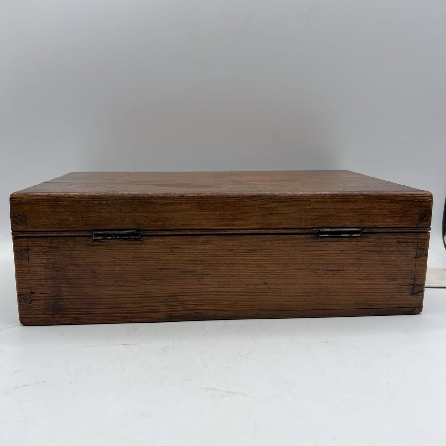 Scatola antica antica in legno inglese epoca 800 cofanetto da scrivania ufficio Categoria  Scatole in legno