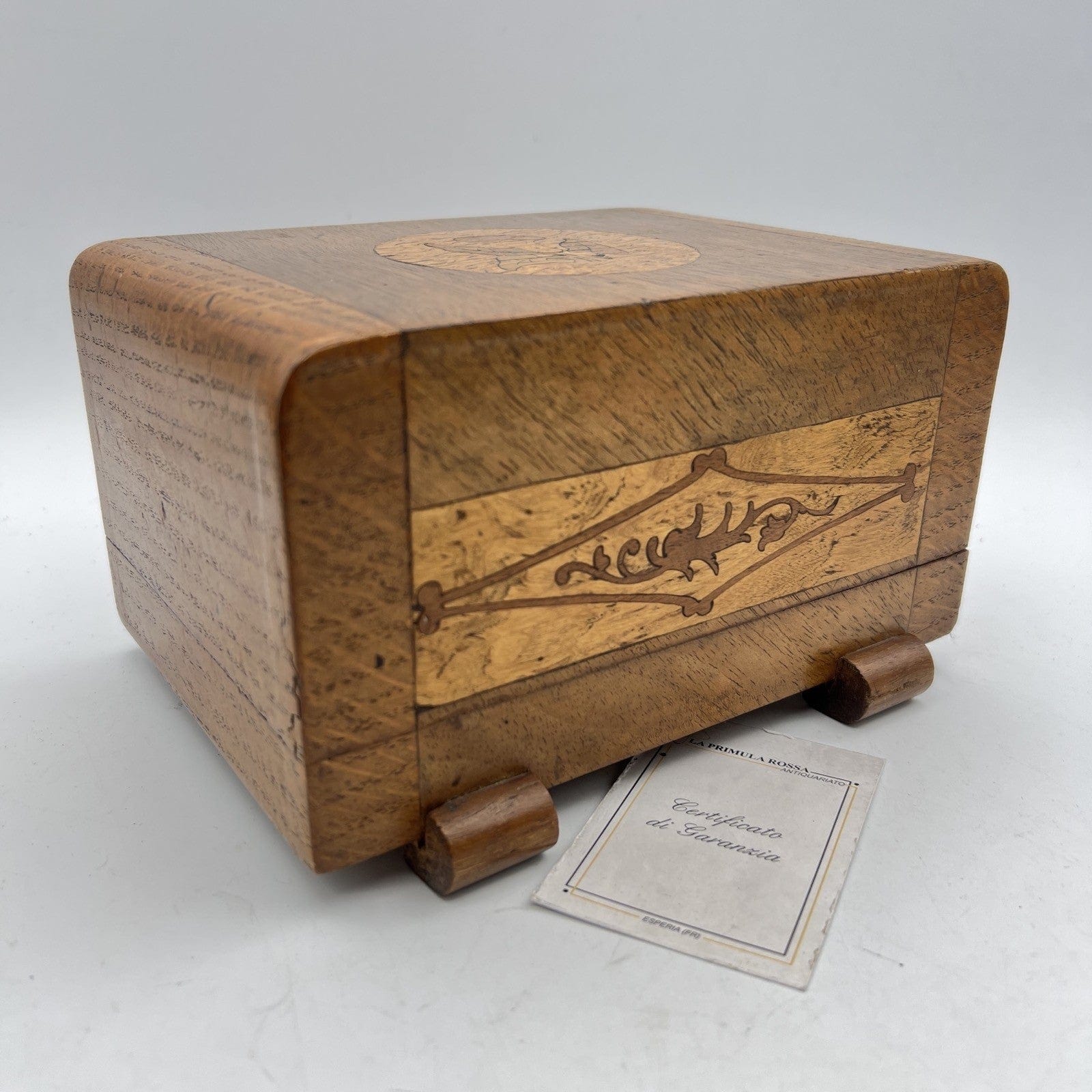Scatola antica in legno cofanetto da scrivania portasigarette stile Deco anni 40 Categoria  Oggetti per fumatori