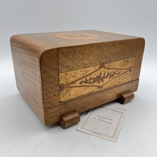 Scatola antica in legno cofanetto da scrivania portasigarette stile Deco anni 40 Categoria  Oggetti per fumatori