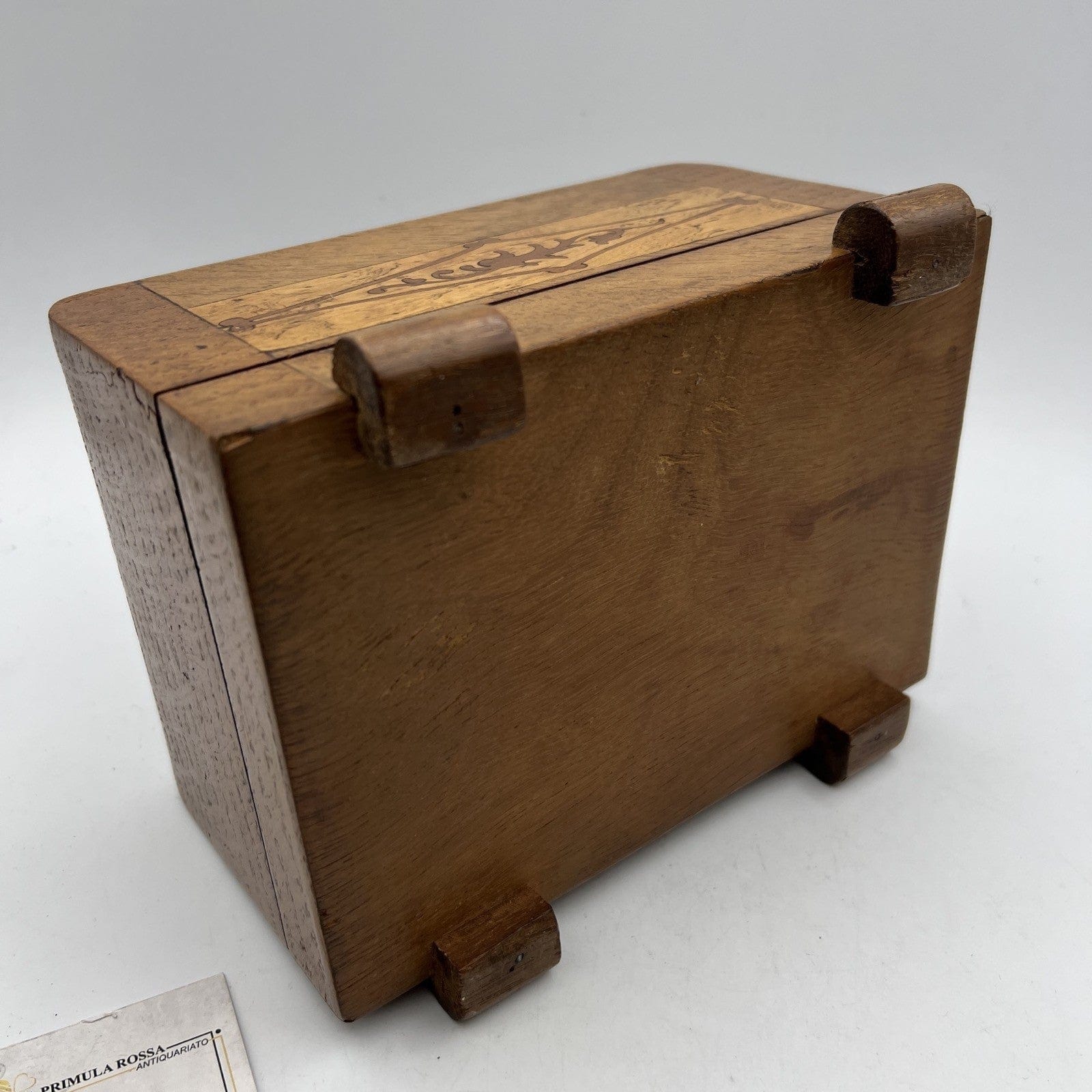 Scatola antica in legno cofanetto da scrivania portasigarette stile Deco anni 40 Categoria  Oggetti per fumatori