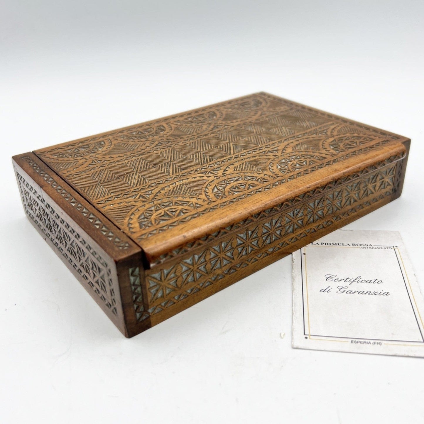 Scatola antica in legno cofanetto scrivania portasigarette porta oggetti Categoria  Scatole in legno
